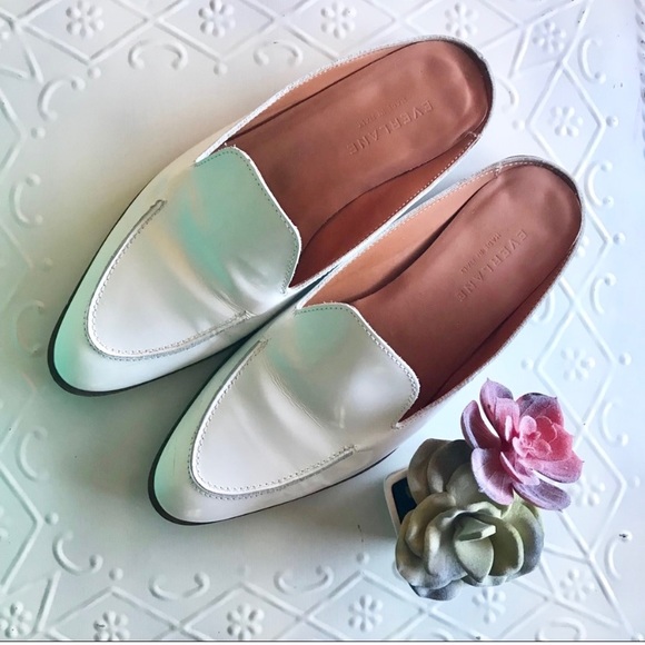 EVERLANE * Modern Loafer Mule in Buffed White EUC - Picture 1 of 8